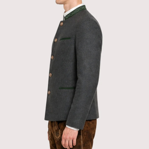 Chaqueta Tradicional Alemana de Lana Loden para Hombre, Estilo Bávaro, Cuello Alto, Transpirable, Ropa de Invierno - Product Image 6