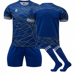 ชุดฟุตบอลสีน้ำเงินรอยัลแบบกำหนดเองสำหรับผู้ชาย เสื้อ กางเกงขาสั้น ถุงเท้ายาว ชุดกีฬาทีม ราคาขายส่ง - Product Image 1