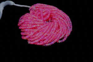 Perles de Rondelle lisse d'opale rose naturelle 3-4.5mm pour la fabrication de bijoux perles d'opale de Rondelle d'opale rose - Product Image 2