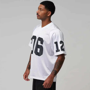Camiseta de Fútbol Americano Blanca de Malla para Hombre, Cuello en V, Manga Corta, Transpirable, Número de Equipo Personalizado 06 Impreso, Corte Regular - Product Image 5