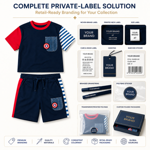 Ensemble T-shirt à manches longues et short Foxcotton Club pour homme – Couleur personnalisable, tenue décontractée d'été, col rond, 100 % coton tricoté - Product Image 6