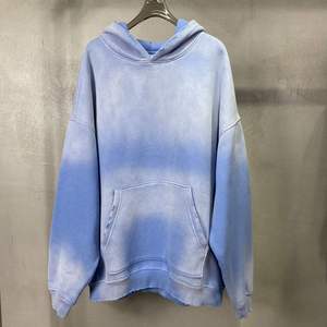 เสื้อฮู้ดย้อมสีแบบกำหนดเอง ขายส่ง เสื้อพูลโอเวอร์ผู้ชายไซส์ใหญ่ ผ้าฝ้ายฟลีซ สตรีทแวร์ ราคาโรงงาน - Product Image 2