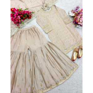 Conjunto de Fiesta para Mujer de Diseñador con Top-Sarara y Dupatta Elegante - Product Image 2