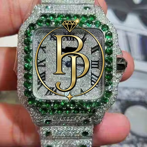 Reloj de Pulsera Briva de Lujo con Diamantes Cuadrados, Bisel Esmeralda, Números Romanos, Cristal de Cuarzo, Resistente al Agua 10 Bar, Acero Inoxidable - Product Image 4