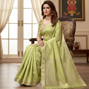 Sari en soie tissée Zari élégant pour femmes |   Sari indien traditionnel de qualité supérieure, pour mariage, fête et occasions spéciales |   Meilleure collection en gros - Product Image 1