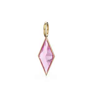 Colgante de Turmalina Rosa en Oro Amarillo Sólido de 18k / Piedra de Nacimiento de Octubre / Bisel para Joyería / Gema Rosa / Diamante - Product Image 6