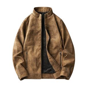 Customized Unisex Slim Fit Polyester Leather Jacket-Winter Biker <b>Coat</b> Motorcycle Jacket Stand Collar Zipper Closure Casual - Product Image 2