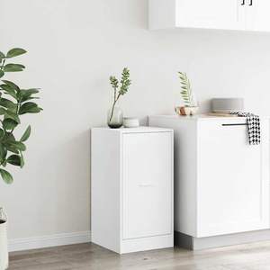 Armoire d'apothicaire de taille moyenne en bois d'ingénierie blanc pour salon - Product Image 4