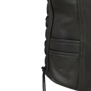 Chaleco de Cuero para Motociclistas, Chaleco sin Mangas para Hombre con Cuero Genuino y Estilo Clásico - Product Image 3