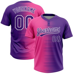 Uniforme de Softbol Estilo Campeonato con Degradado Morado, Personalización con Logotipo del Patrocinador y Número del Jugador, Camiseta de Manga Corta de Poliéster - Product Image 1