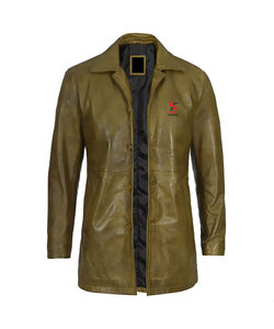 Solid Trader Top Quality Premium Quality Light Weight Soft Material Elegant Design Winter Clothing Mens <b>Long</b> <b>Leather</b> <b>Jacket</b> - Product Image 3