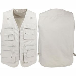 <b>Mens</b> High Quality Canvas Cargo Vest Multi Pocket Custom <b>Utility</b> Workwear Vest Breathable Outdoor Sleeveless <b>Jacket</b> Wholesale OEM - Product Image 6