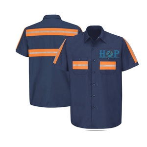 Chemise de travail personnalisée de haute qualité pour homme, en coton, à manches courtes, pour mécaniciens, uniforme de garage, vêtements de travail, vente en gros, chemises imprimées avec logo. - Product Image 5