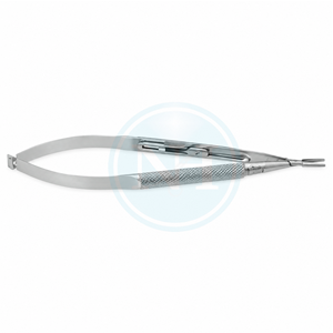 Porte-aiguilles micro en acier inoxydable, corps rond, mâchoires serties de diamants, mâchoires délicates de 1 mm - Product Image 2