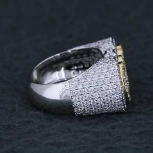 Custom Letter Moissanite <b>Ring</b> Rhodium Plated 925 Sterling Silver Oval Drip Style <b>Name</b> <b>Ring</b> for Men Party Gift - Product Image 4