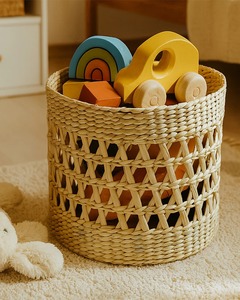 Paniers de rangement en jonc de mer faits à la main, vente en gros, écologiques, fabriqués au Vietnam - Product Image 1