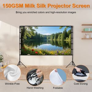 Schermo per Proiettore Portatile HD 4K da 120 Pollici, Pieghevole Anti-Piega 16:9, per Home Theater Interno/Esterno, Schermo Cinematografico da 72 Pollici - Product Image 3