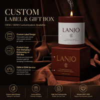 Bougie aromatique en verre à la cire de soja artisanale LANJO, parfumée, avec boîte cadeau personnalisée pour la décoration de la maison, cadeau votif pour les anniversaires et les fêtes