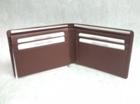 Dompet Kulit Asli Lipat Dua Custom Branding Pria, Dilengkapi RFID Protector, Tempat Kartu ID, Untuk Penggunaan Sehari-hari, Grosir, Toko AS, Model Panjang