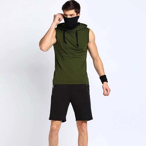 Camiseta sin Mangas con Capucha para Hombre, Color Sólido, Secado Rápido, Corte Deportivo, Largo Regular, Tejido de Poliéster, Ropa de Verano - Product Image 1