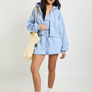 Women's Mint Green Two-Piece <b>Set</b> Off Shoulder Crop Top With Long Sleeves And High Waist Shorts Casual <b>Knitted</b> Cotton Spring - Product Image 3