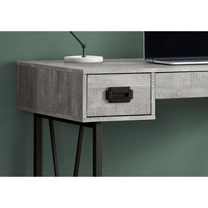 Scrivania per Computer Portatile da 48 Pollici in Stile Transizionale con Laminato Grigio e Metallo Nero, Dotata di Cassetti Portaoggetti per Ufficio Domestico - Product Image 3