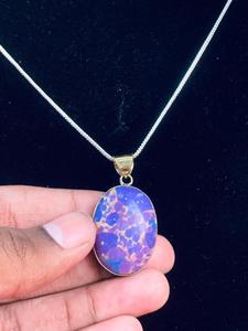 German <b>Silver</b> Gold Plated Bezel Setting Handmade Classic Anniversary Necklace Best Price Wholesale Turquoise Oval Gemstone - Product Image 2