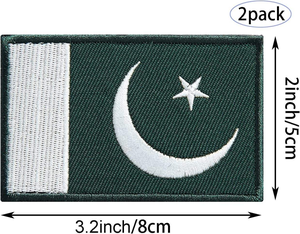 2026 Best Selling Pakistan Flag Embroidery Badges Top Quality Cotton Twill Fabric Hand Embroidered Badges for Online Sale - Product Image 3
