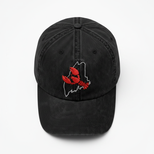 Casquette de baseball en coton avec broderie homard et contour de l'État du Maine, style vintage délavé, casquette de papa personnalisable OEM, casquette de mode - Product Image 3