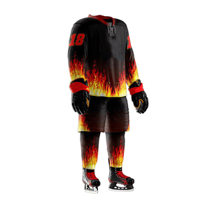 Ensemble d'uniformes de hockey sur glace 100 % polyester, respirant, séchage rapide, personnalisable, confortable, léger et facile à porter – Meilleures ventes - Product Image 3