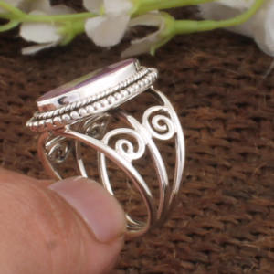 Bague en argent sterling 925 avec turquoise cuivrée naturelle sertie clos, à dessus plat, pour femme, bijoux de fête, vente en gros, haute qualité - Product Image 4