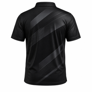 เสื้อโปโลสีดำพิมพ์ลายตามสั่งขายส่งสำหรับผู้ชาย เสื้อโปโลโพลีเอสเตอร์ระบายอากาศได้ดี ชุดกีฬากอล์ฟ ชุดยูนิฟอร์มทีม OEM ODM - Product Image 3