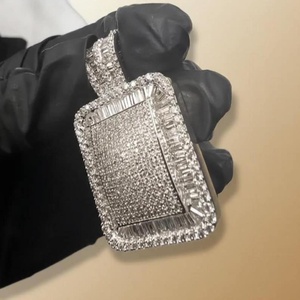 Pendentif personnalisé en diamant de laboratoire Iced Out pour hommes et femmes, bijoux hip-hop rock pour hommes, pendentif personnalisé en argent 925 Iced Out pour cadeau - Product Image 3