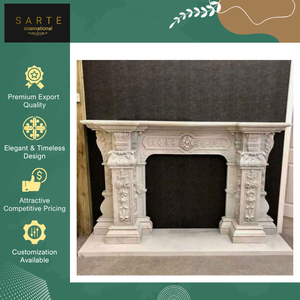 Top Notch Quality Eco-Friendly Luxury Marble <b>Fireplace</b> Mantel Surround with Art Deco Design for Home Villa Indoor Use - Product Image 6