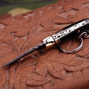 Damascus Stainless Folding Pocket Knife with Aluminum Handle Layered Steel Blade-<b>Multi</b>-functional <b>Camping</b> & DIY OEM Customizable - Product Image 2