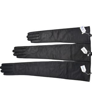 Gants longs élégants en cuir pour femme, très tendance, luxueux, doux, mode, chauds, pour l'hiver, longueur bras. - Product Image 1