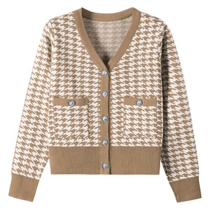 Fashion Styles <b>Cardigan</b> Women's Sweater Jacquard Knitted Sweater, Long Sleeve Sweater, Furry Sweater <b>Spring</b> and Winter Style - Product Image 3