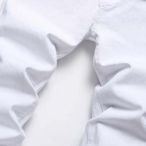 Men’s Mid Waist Tapered Pencil Denim Jeans Stretch Heavyweight Cotton Medium Wash Formal Autumn Winter <b>Pants</b> - Product Image 4