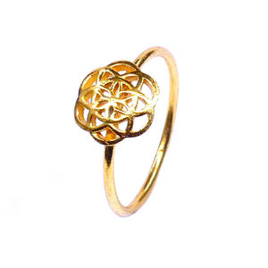 Bagues en argent sterling 925 plaquées or en forme de fleur pour fiançailles et mariage, unisexe - Product Image 3