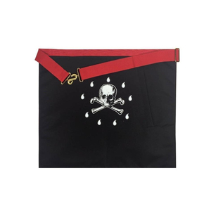 Tablier d'officier maçonnique de luxe rouge avec rabat brodé et bordure à franges, vente en gros, tablier de maître maçon rouge personnalisé, qualité supérieure pour loge - Product Image 2