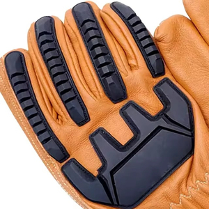 Heavy Duty Cut Resistant Mechanics Safety <b>Gloves</b> High Anti-Vibration Impact Resistant Leather Waterproof Kongo <b>Gloves</b> - Product Image 2