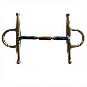 Bocado de Acero Inoxidable para Caballo con Boquilla Azul y Anillas Plateadas, Equipo de Entrenamiento de Alta Calidad para Montar a Caballo - Product Image 5