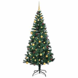 Árbol de Navidad Artificial Verde Preiluminado de 82.7 Pulgadas, Material de PVC y Metal - Product Image 4