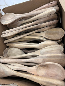 Ensemble de cuillères en bois d'acacia, design rustique, ustensiles de cuisine, logo personnalisé, OEM, approvisionnement en grande quantité - Product Image 6