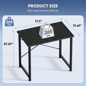 Scrivania per Computer da Ufficio Moderna e Semplice da 32 Pollici, Tavolo da Lavoro e Studio in Legno Nero per Casa e Camera da Letto - Product Image 2