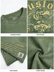 T-shirt graphique personnalisé pour homme, en coton biologique 100% écologique, coupe lourde, effet vieilli, délavé à l'acide, séchage rapide - Product Image 4