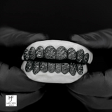 Grillz dentaire personnalisé noir en moissanite taillée, micro-incrustation argentée, style Hip Hop, en or massif 14 carats, cadeau - Product Image 2