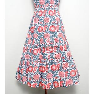 Robe midi sans manches à col roulé à imprimé floral pour femmes, 100% coton, robe d'été décontractée respirante - Product Image 5