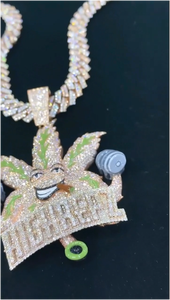 Colgante de Letra de Lujo Hip Hop con Moissanita VVS y Esmalte, Pasa Prueba de Diamante, Colgante con Logotipo, Plata de Ley 925 Bañada en Oro de 18K - Product Image 2