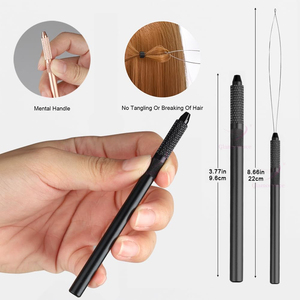 Kit de Herramientas Profesional de 4 Piezas con Pinzas de Acero Inoxidable para Extensiones de Cabello Humano con Anillas y Microperlas - Product Image 4